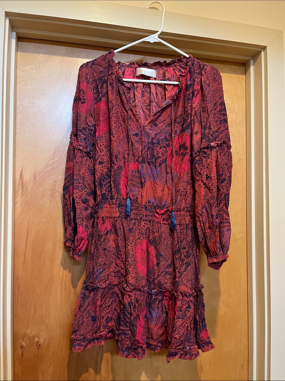 Natalie Martin Red and Navy Floral Mini Dress